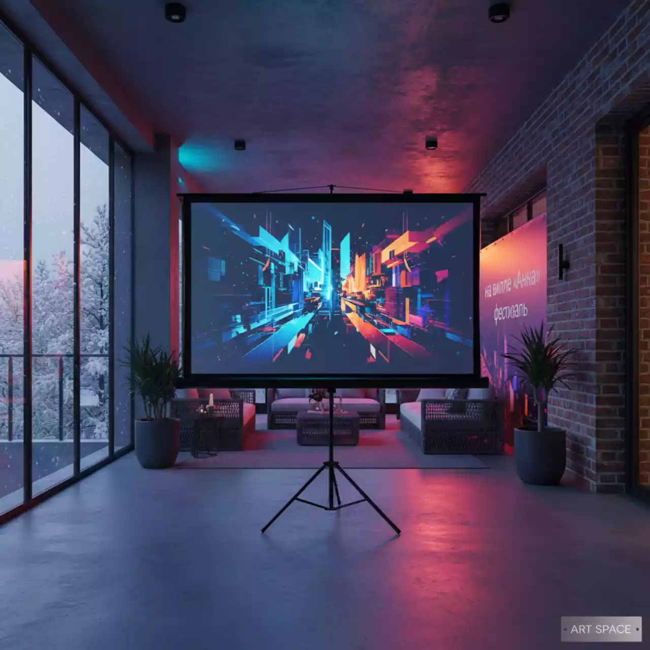 Аренда Экран Digis Optimal C формат 1 1 180х180 см MW DSOC 1102 на вилле «Анна» — ART SPACE