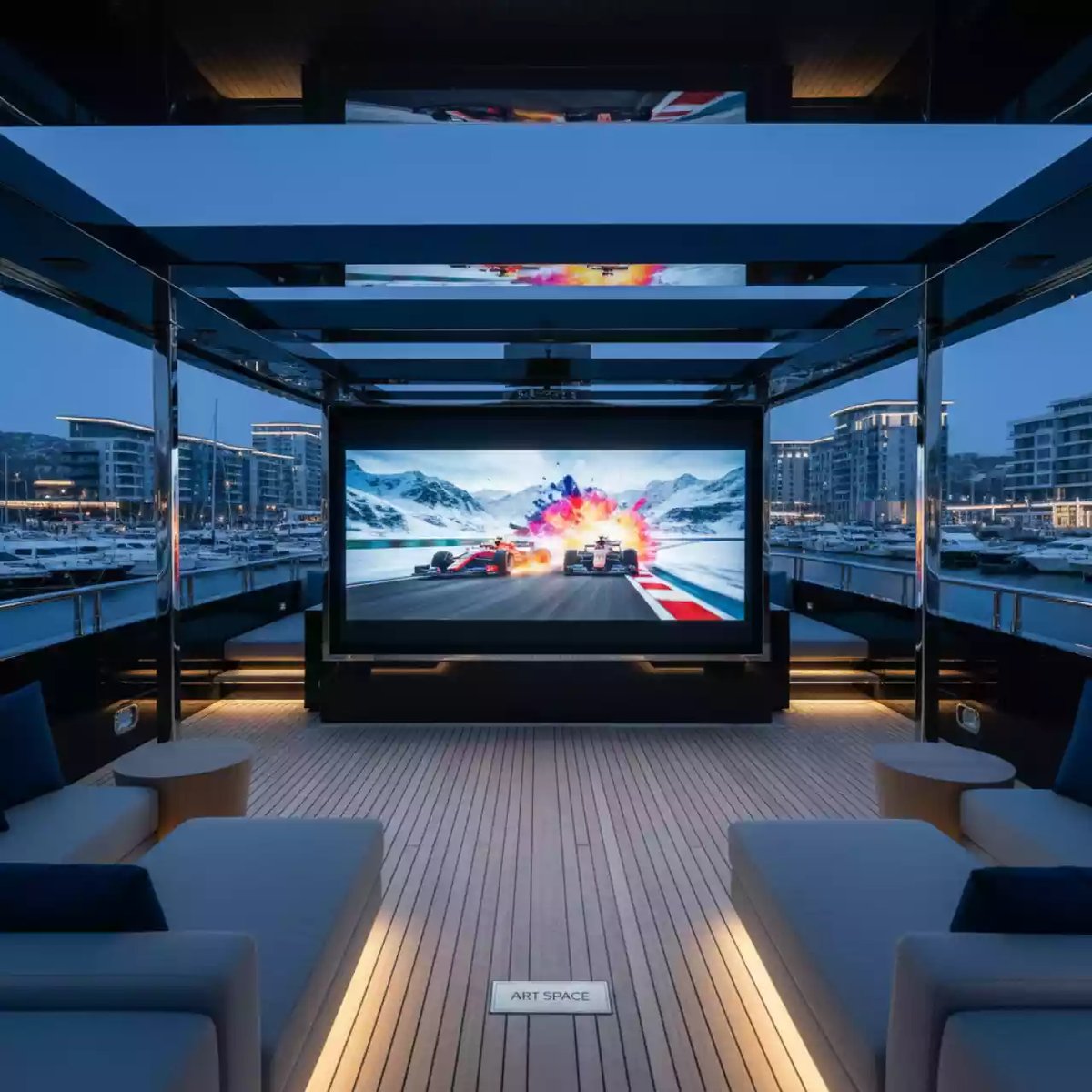 Аренда Экран для проектора на раме 305х175 см на VIP-яхте (Имеретинский порт) — ART SPACE