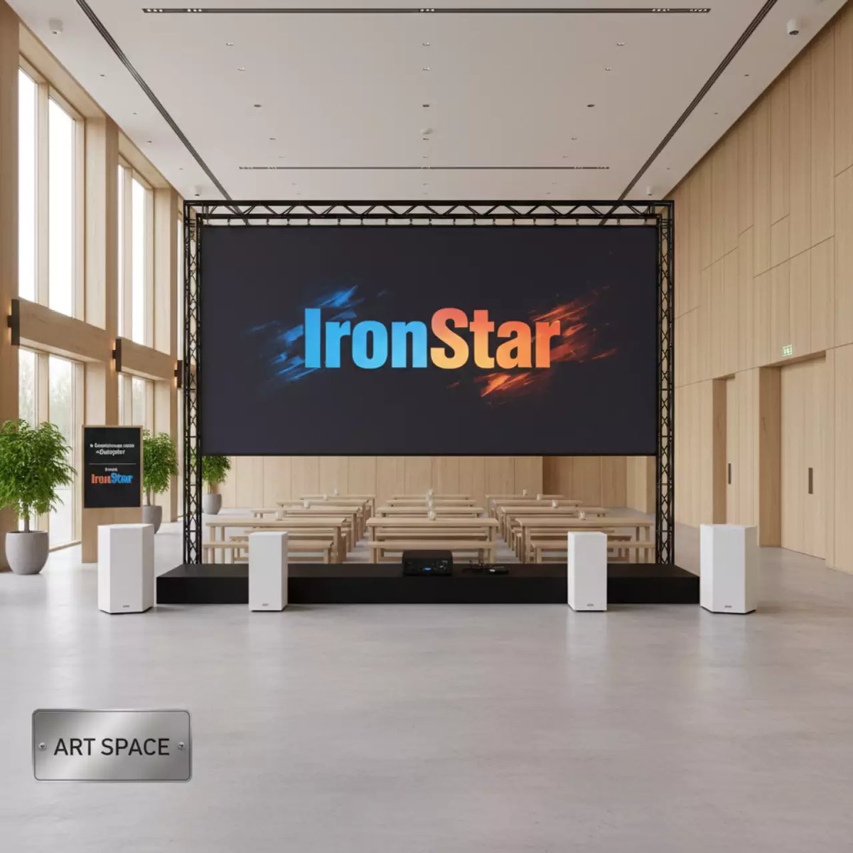 Аренда Экран для проектора на раме 630х371 см в банкетном зале «Дельфин» — ART SPACE