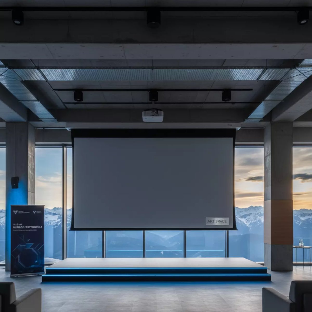 Аренда Экран для проектора с электроприводом Lumien Cinema Tensioned Control LCTC 100101 16 9 213х120 HCG на площадке Rosa Peak (2320м) — ART SPACE