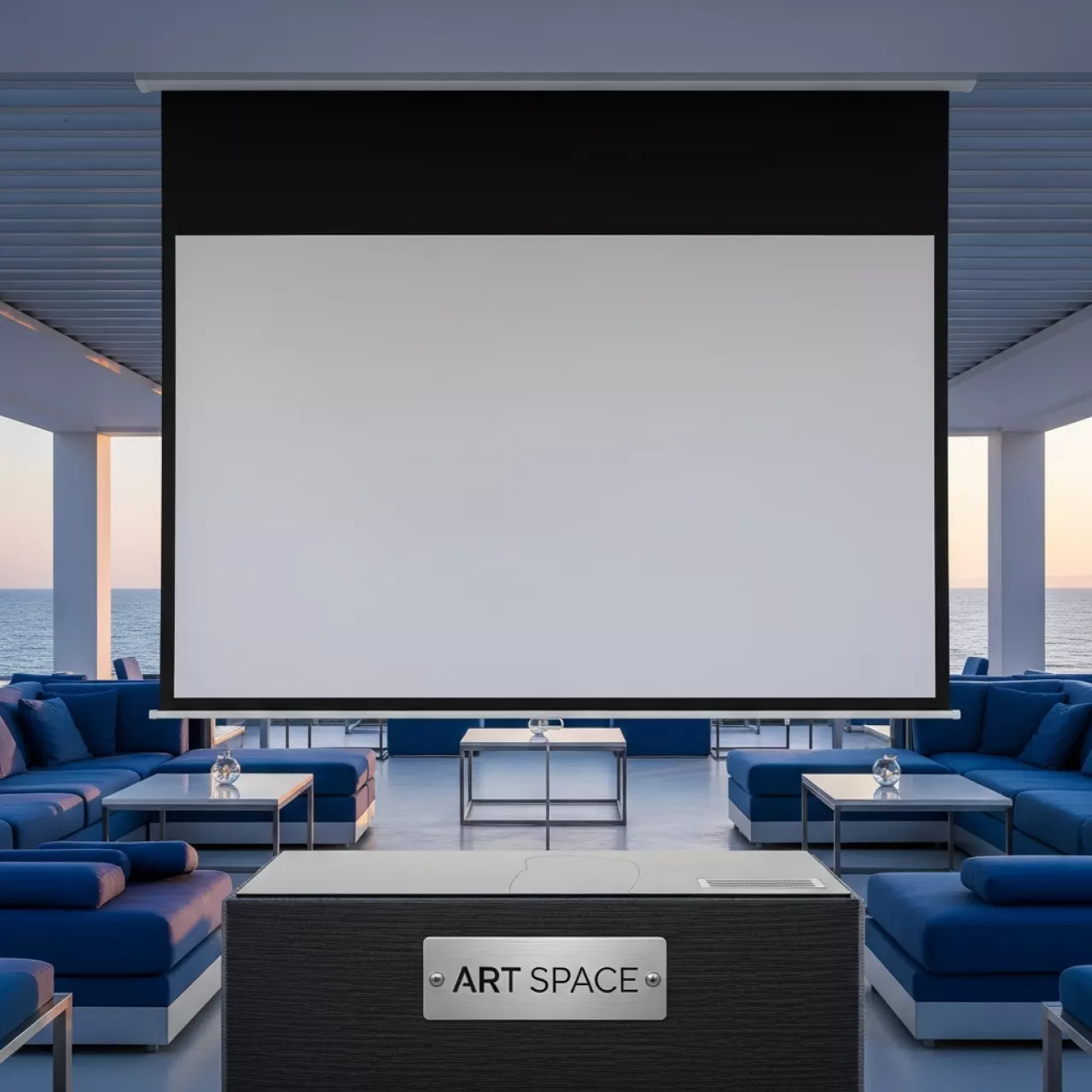 Аренда Экран для проектора с электроприводом Premier Phoenix R 16 9 243х142 мм на пляжных клубах Хосты — ART SPACE