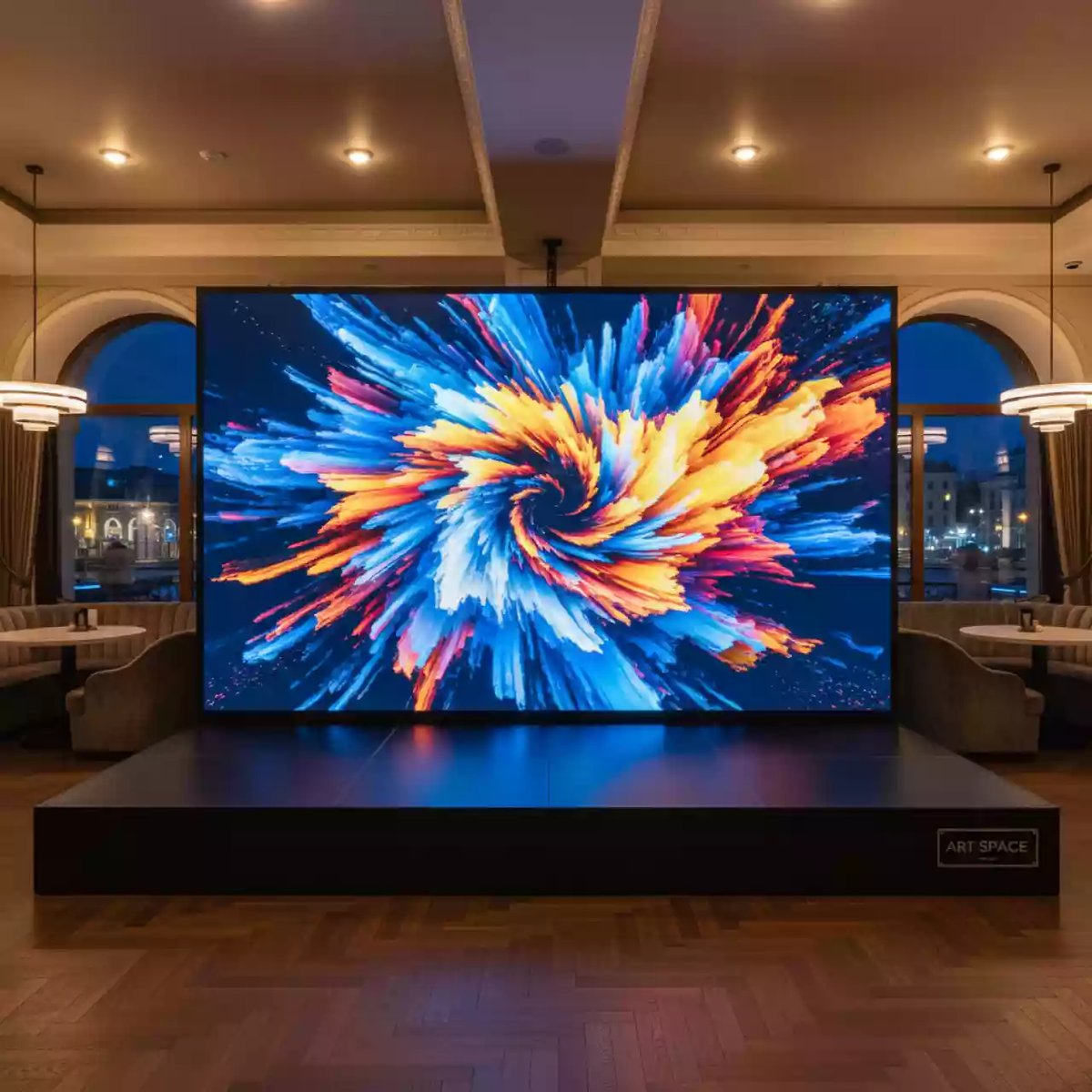 Аренда Экран LED 2,5x1,5 м P1,9 в ресторане «Sanremo» — ART SPACE