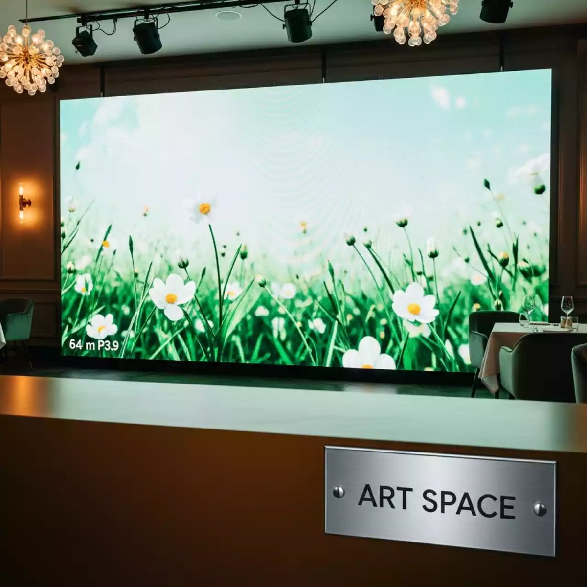 Аренда Экран LED 6x4 м P3,9 в ресторане «Brunello» — ART SPACE