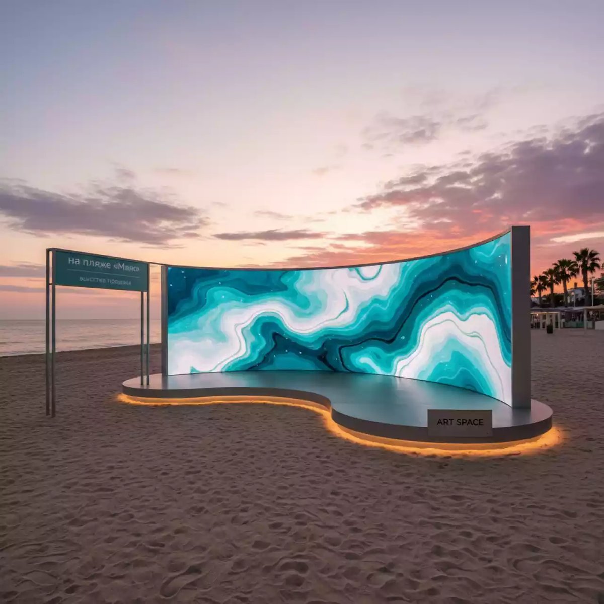 Аренда Экран LED гибкий с шагом 2,5 мм на пляже «Маяк» — ART SPACE