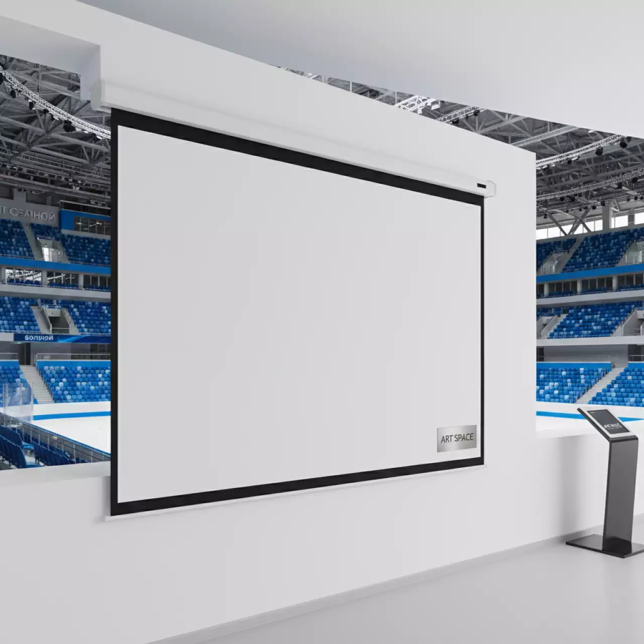 Аренда Экран настенный Classic Scutum 160х160 W в ледовом дворце «Большой» — ART SPACE