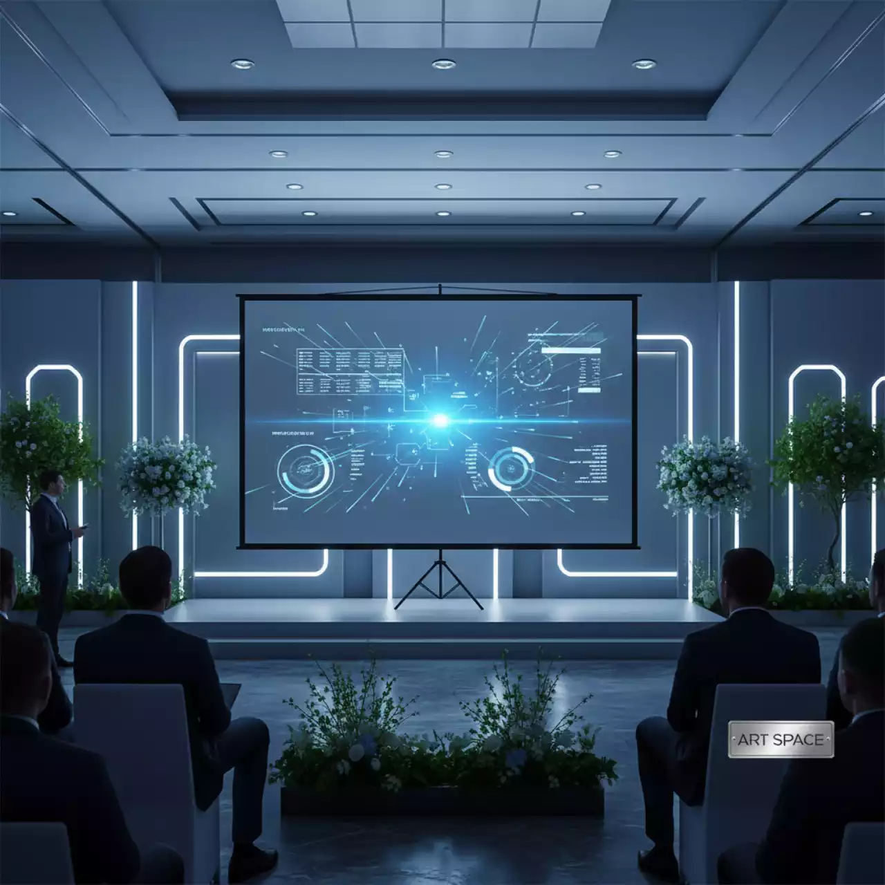 Аренда Экран настенный Lumien Eco Picture LEP 100102 1 180х180 см MW в банкетном зале «Дельфин» — ART SPACE