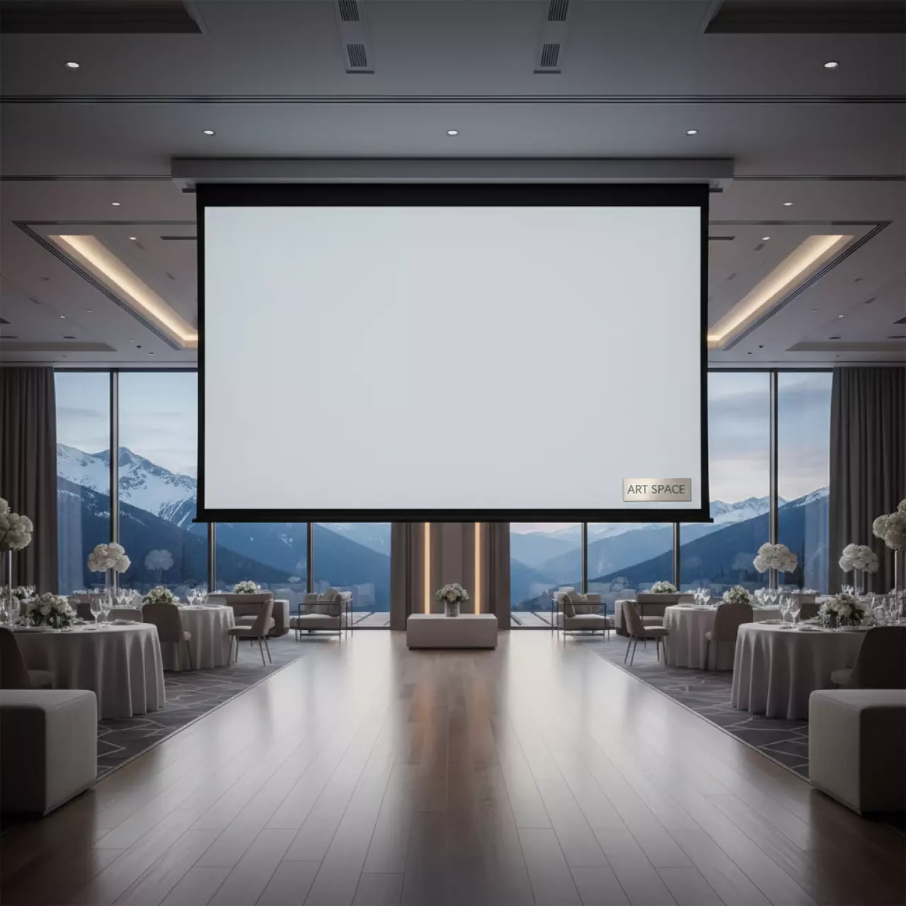 Аренда Экран настенный Lumien Master Picture LMP 100101 127х127 121х121 1 1 MW в Rixos Krasnaya Polyana — ART SPACE