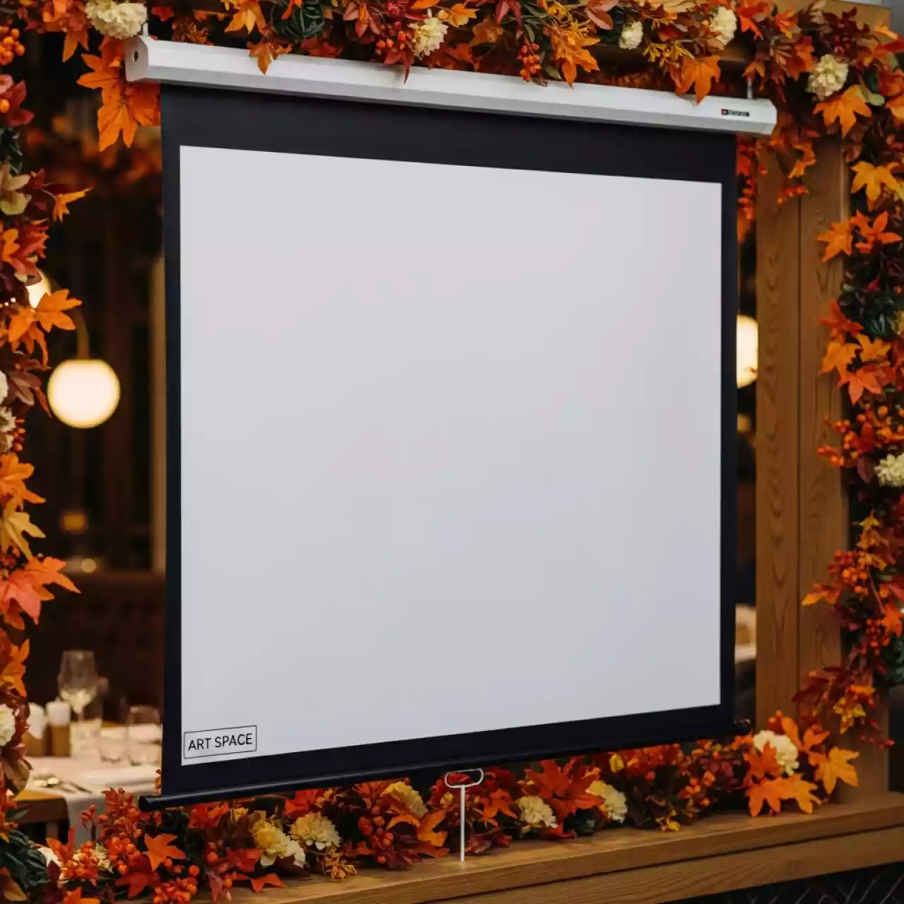 Аренда Экран настенный Lumien Master Picture LMP 100104 203х203 197х197 1 1 MW в ресторане «Сыроварня» — ART SPACE