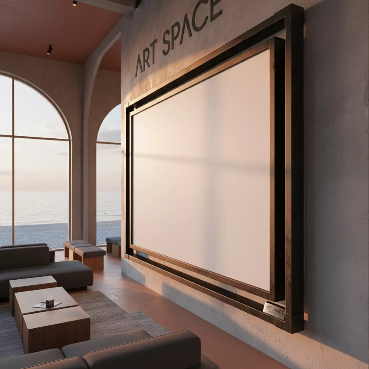 Аренда Экран настенный Lumien Master Picture LMP 100106 244х244 236х236 1 1 MW на пляжных клубах Хосты — ART SPACE