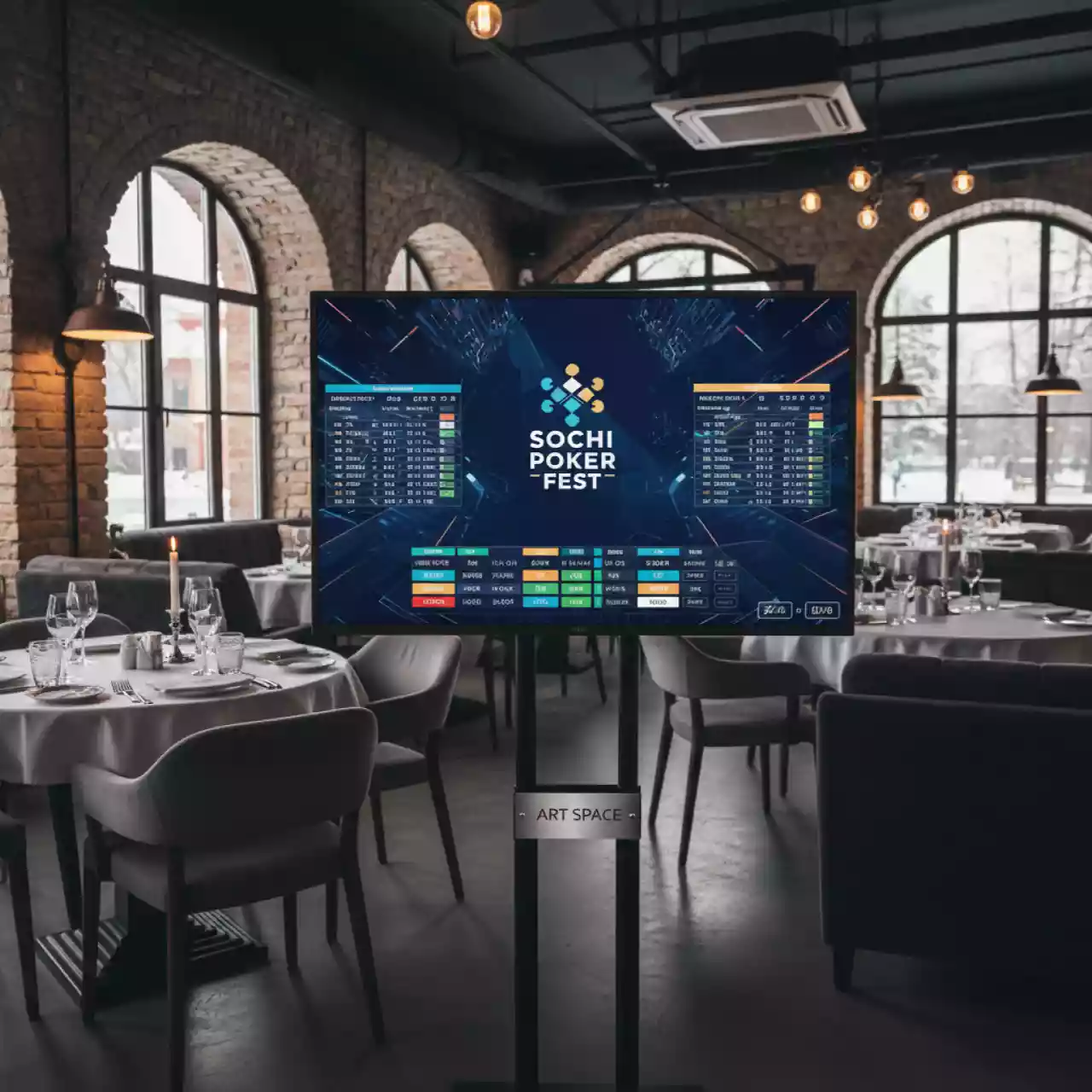 Аренда Экран проекционный Classic Solution Premier Pico 16 9 65х37 в ресторане «La Terrazza» — ART SPACE