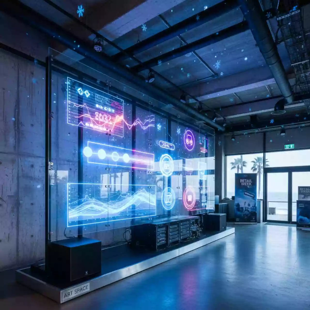 Аренда Экран светодиодный прозрачный в пляжном клубе Del Mar — ART SPACE