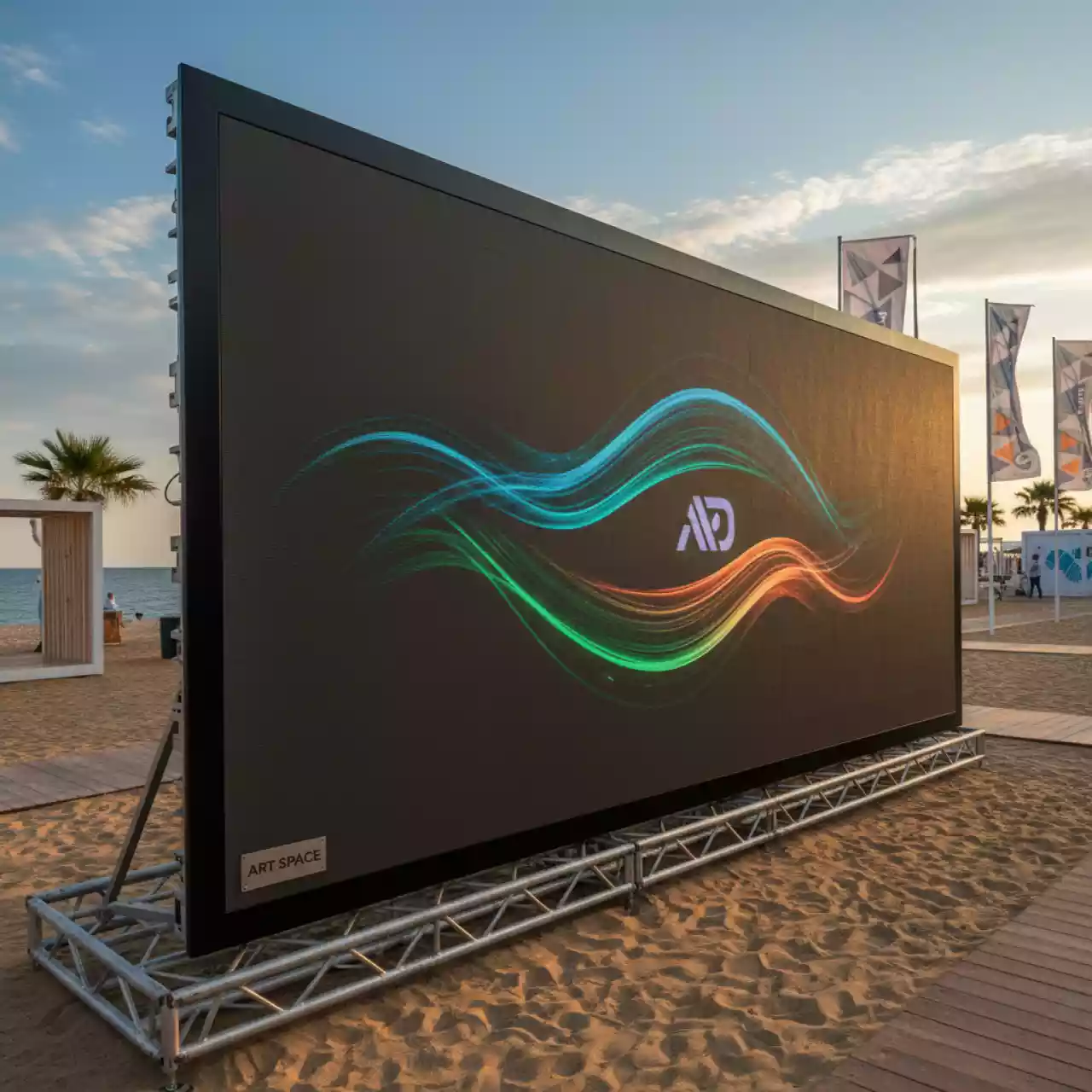 Аренда Экран светодиодный угловой с шагом 2,9 мм на пляже «Мандарин» — ART SPACE