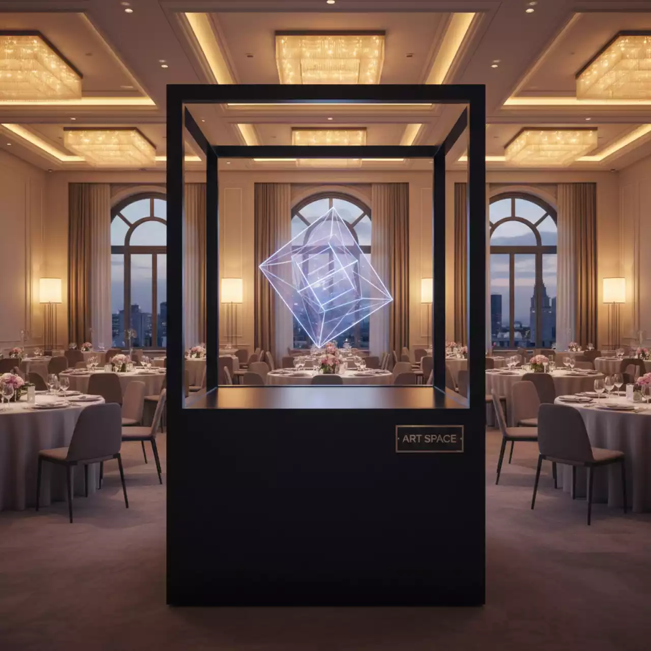 Аренда Экран витрина голографическая 3х3 черная в гранд-отеле «Жемчужина» — ART SPACE