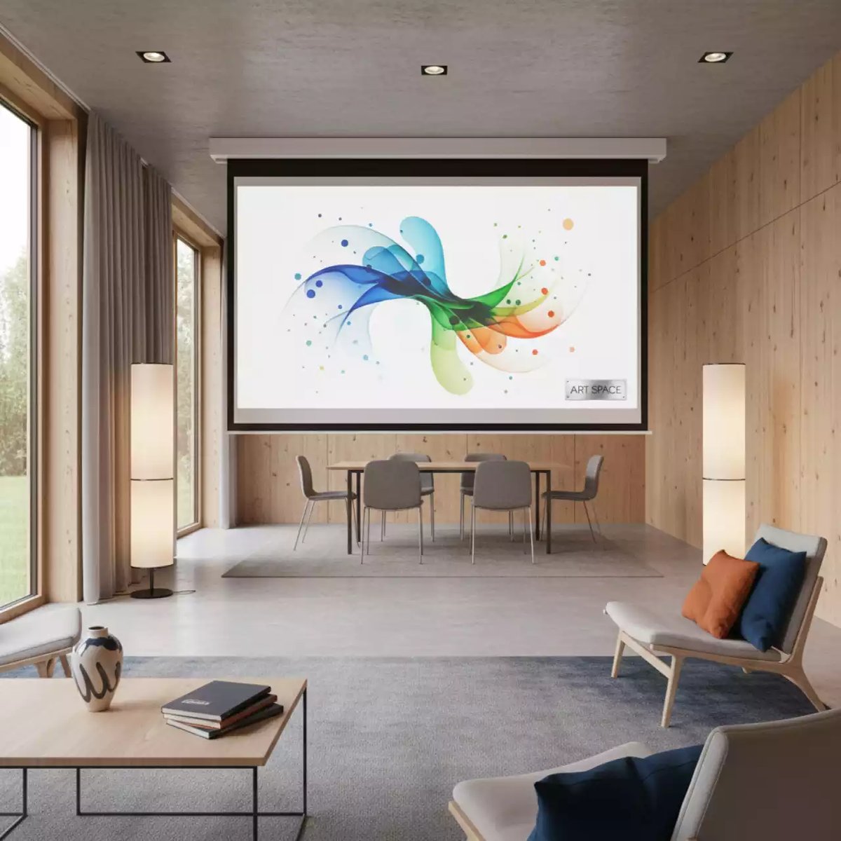 Аренда экрана для проектора с электроприводом Lumien Cinema Tensioned Control LCTC 100115 16 9 213х120 HCG в Karat Resort — ART SPACE