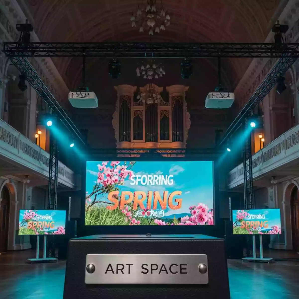 Аренда Экраны LED оборудование проекционное панели плазменные в Зале органной и камерной музыки — ART SPACE