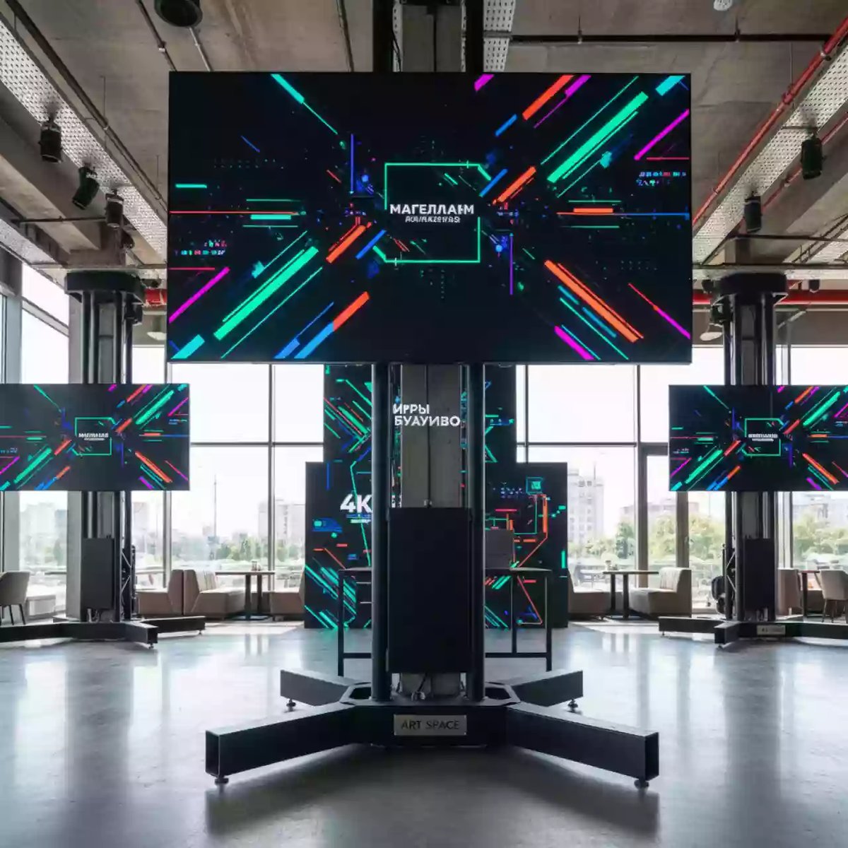 Аренда Экраны телевизоры плазмы стойки в ресторане «Магеллан» — ART SPACE