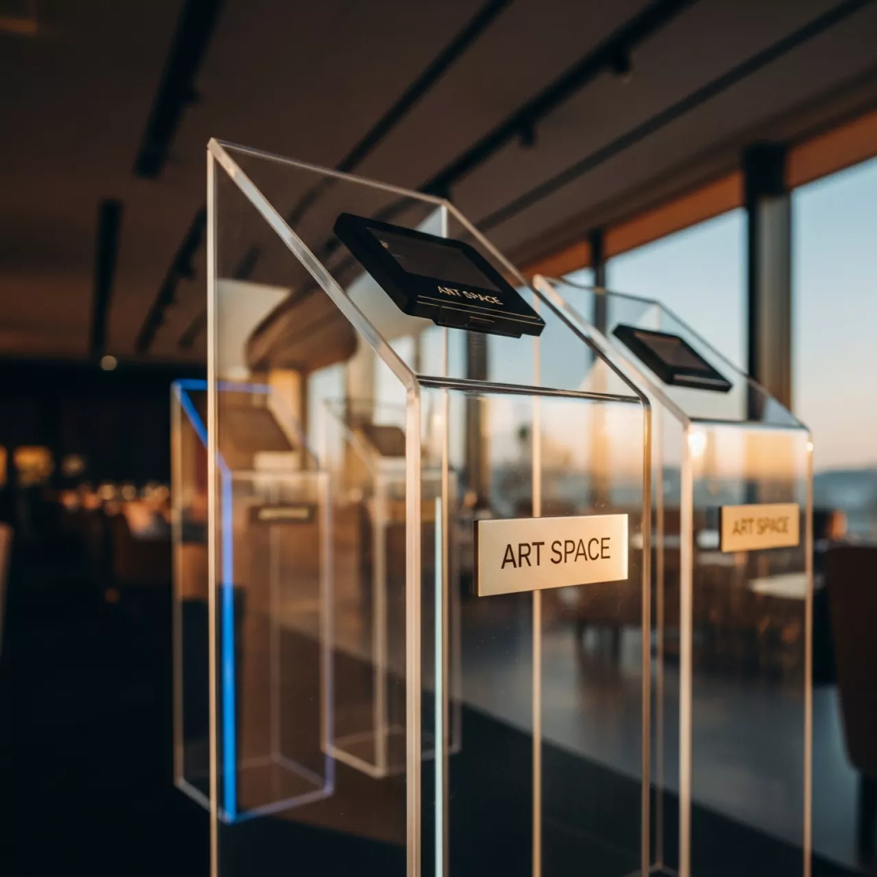 Аренда Экспозиторы из оргстекла в ресторане «Sanremo» — ART SPACE
