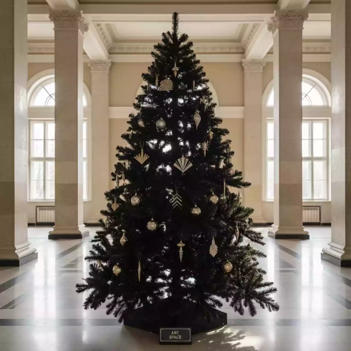 Аренда Ель искусственная барокко черная в санатории «Металлург» — ART SPACE
