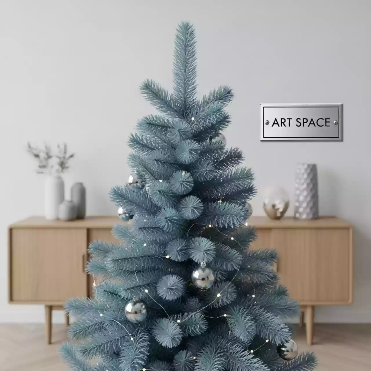 Аренда Ель искусственная литая голубая в Delta Sirius — ART SPACE