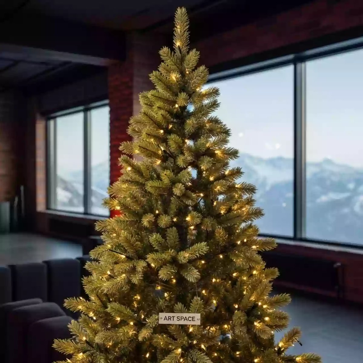 Аренда Ель искусственная романовская с лампочками на площадке Rosa Peak (2320м) — ART SPACE