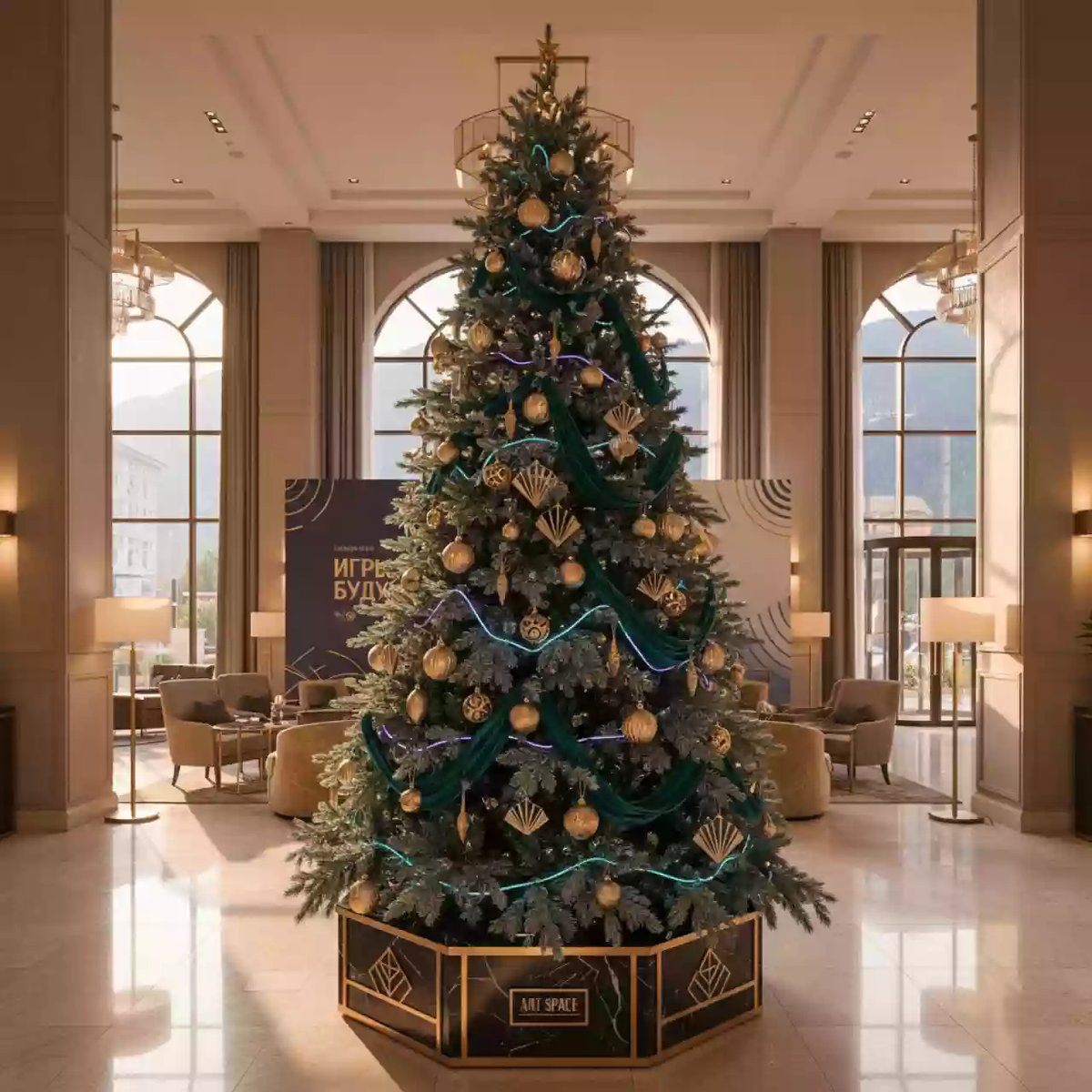 Аренда Ель искусственная юта в Radisson Hotel Rosa Khutor — ART SPACE