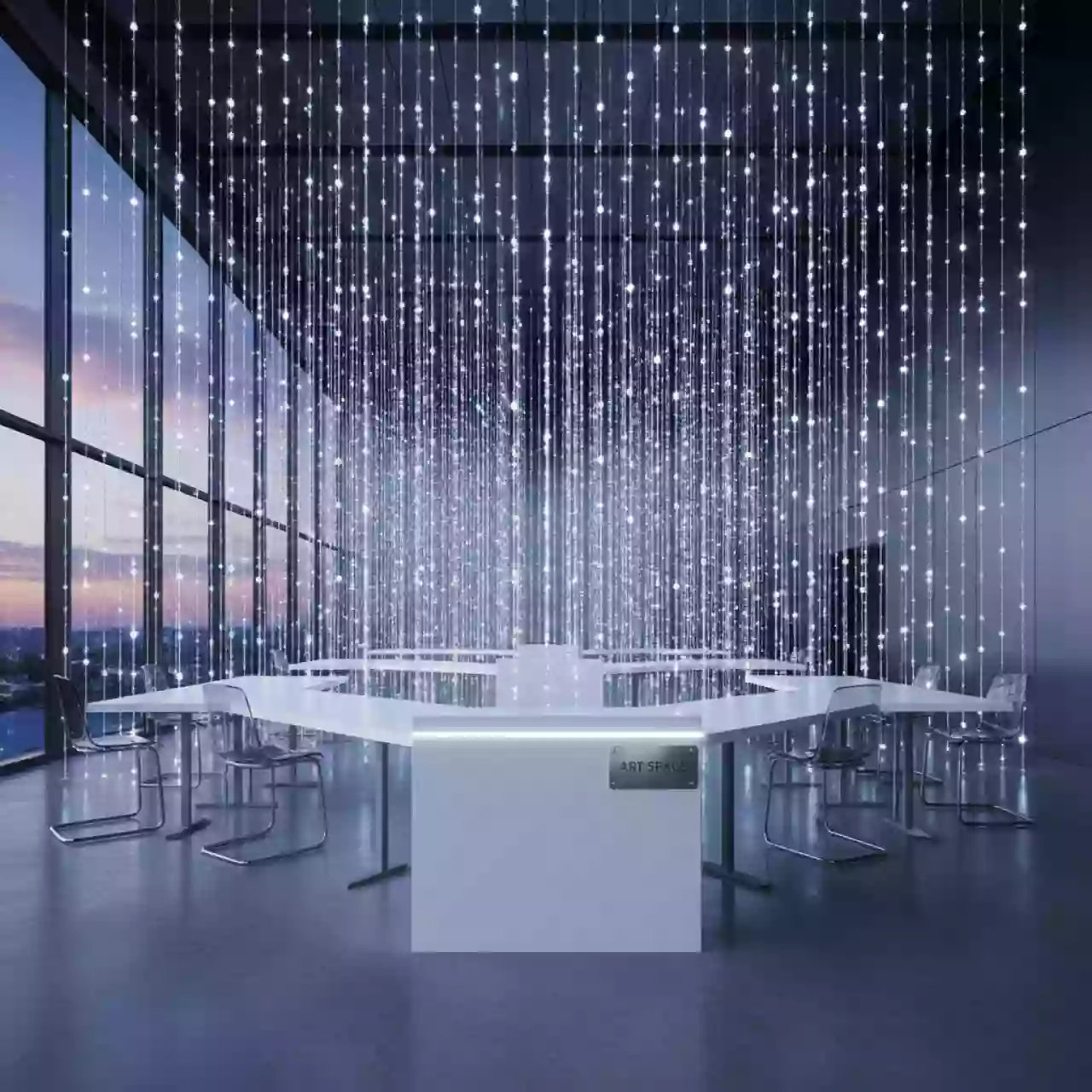 Аренда Электрическая гирлянда Winter Glade холодный белый свет 370 ламп в Сириус Арене — ART SPACE