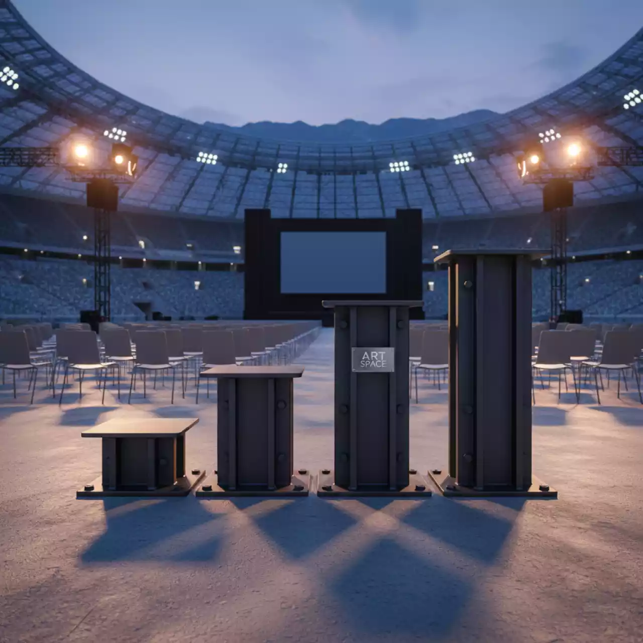 Аренда Элементы опорные 40 60 90 120 см на арене «Фишт» — ART SPACE