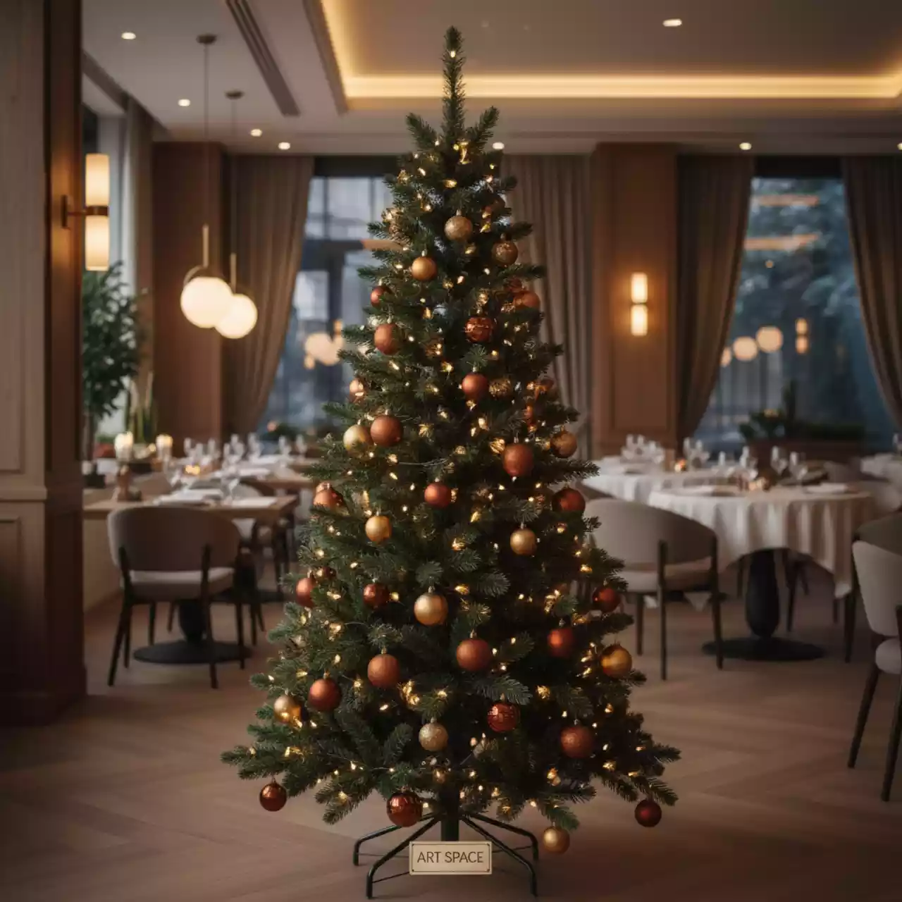 Аренда Елка декоративная Копенгаген 180 см в ресторане «Паруса» — ART SPACE