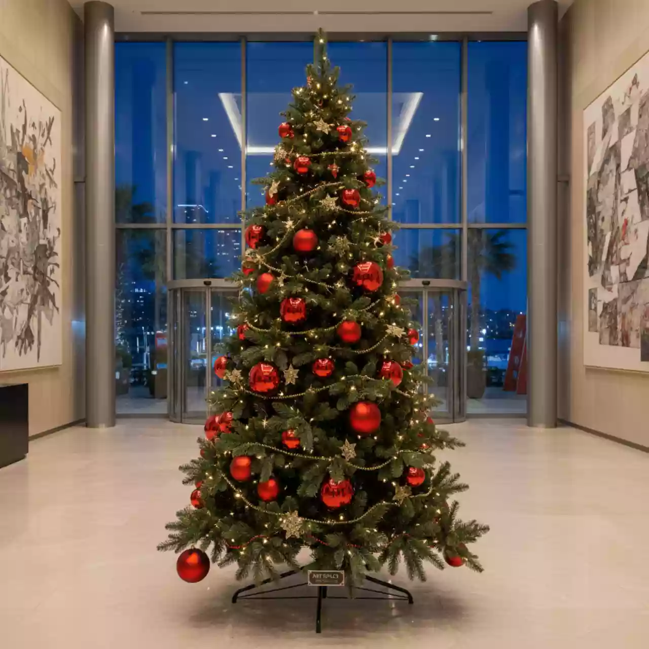 Аренда Ёлка искусственная 150 см золото красная в Pullman Sochi Centre — ART SPACE