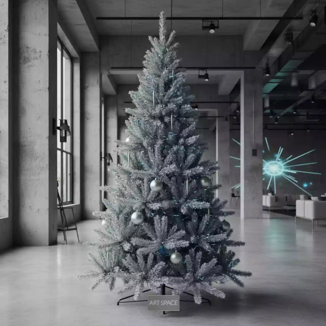 Аренда Елка искусственная сине серебряная 150 см в Mantera Supreme — ART SPACE