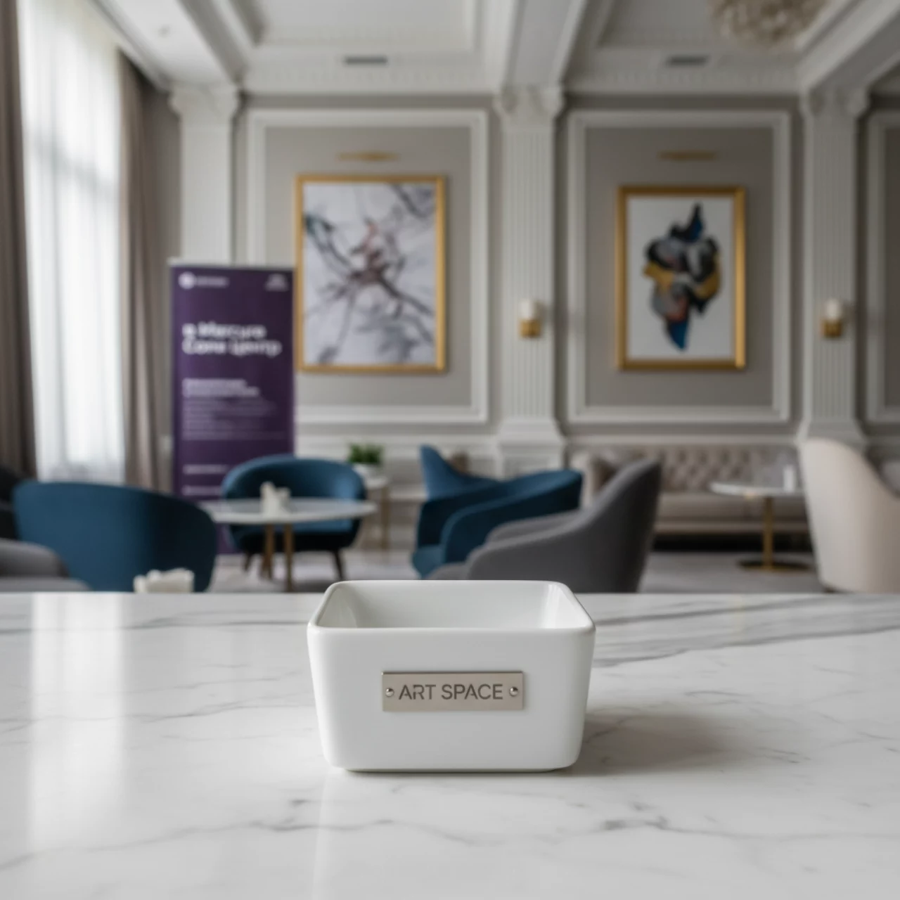 Аренда Ёмкость для соуса квадратная глубокая белая 50 мл 55х55 мм в Mercure Сочи Центр — ART SPACE