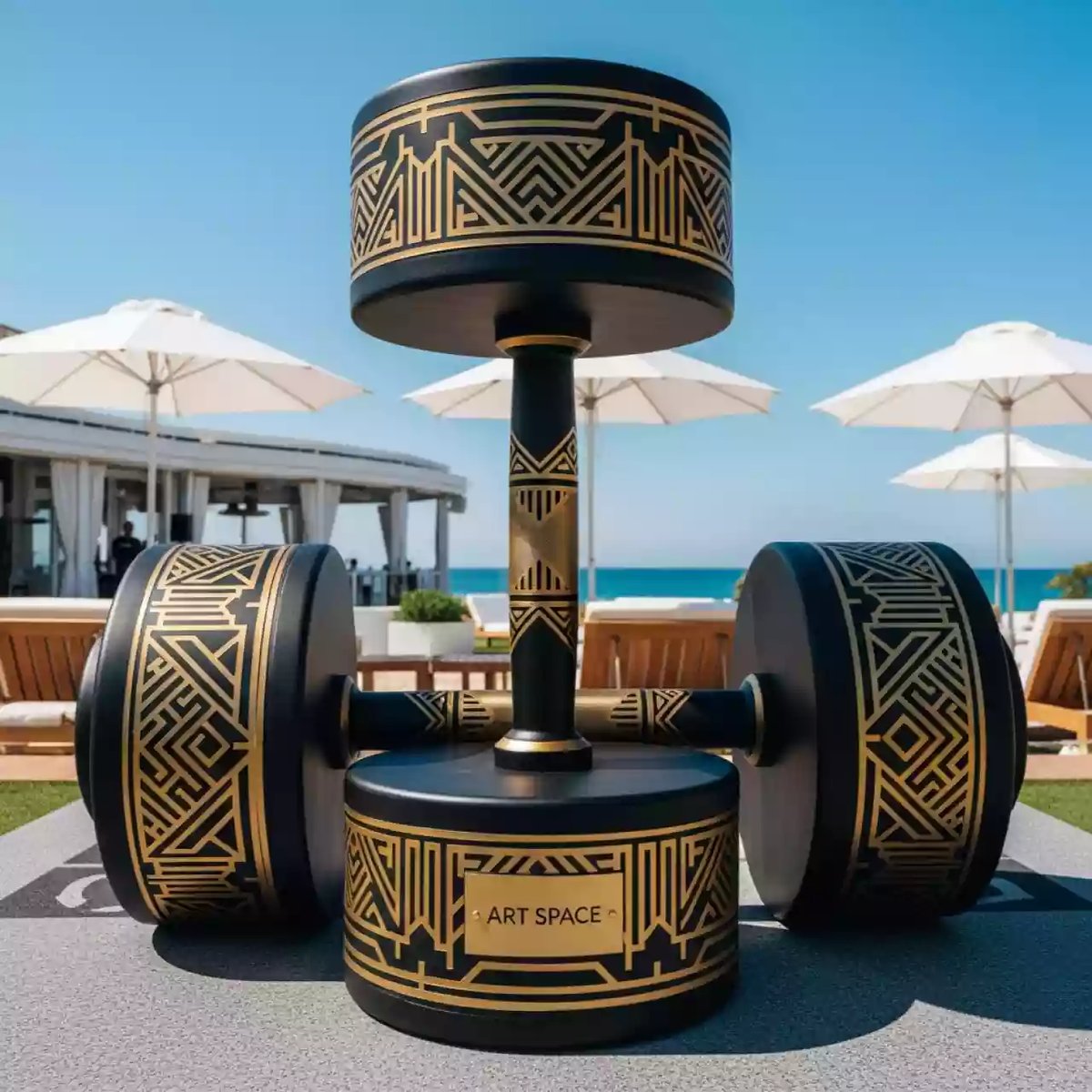 Аренда Эстафета 'Гантели по русски' в пляжном клубе Del Mar — ART SPACE