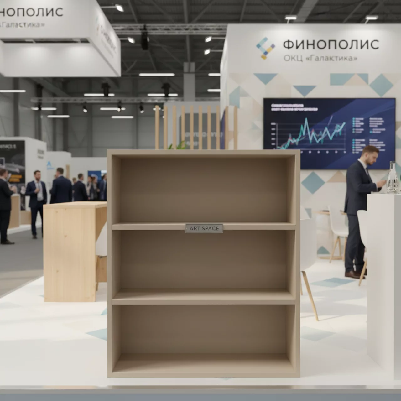 Аренда Этажерка 3 ярусная бежевая высота 40 см в ОКЦ «Галактика» — ART SPACE