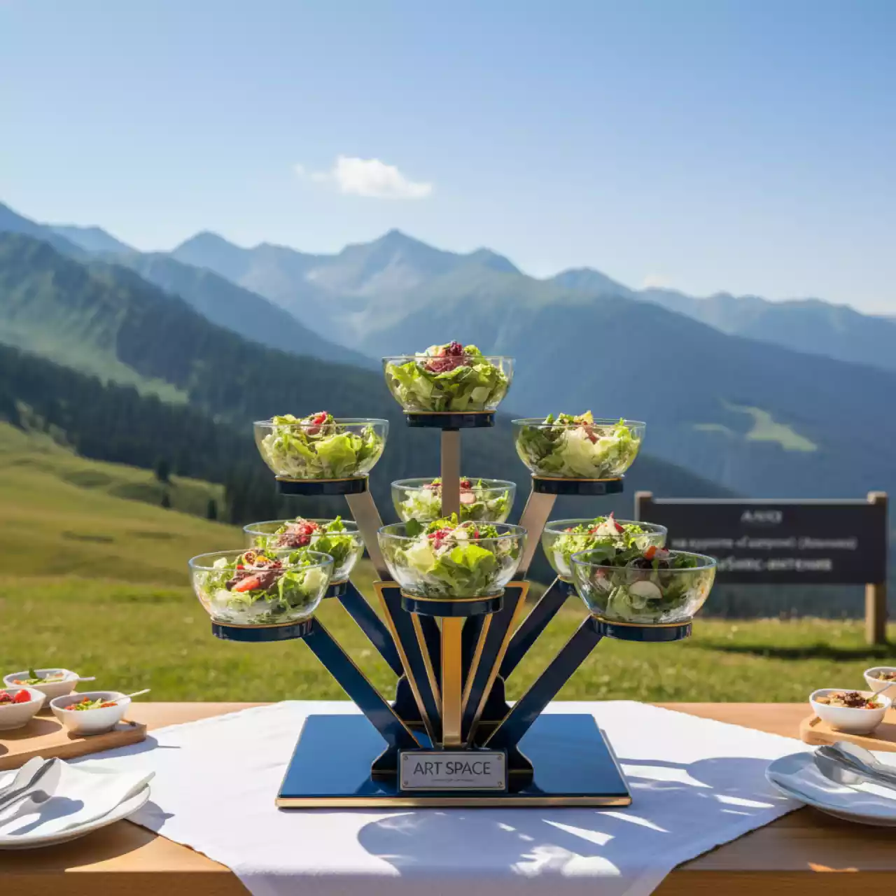 Аренда Этажерка для 6 салатников диаметр 14 см высота 48 см ширина 30 см на курорте «Газпром» (Альпика) — ART SPACE