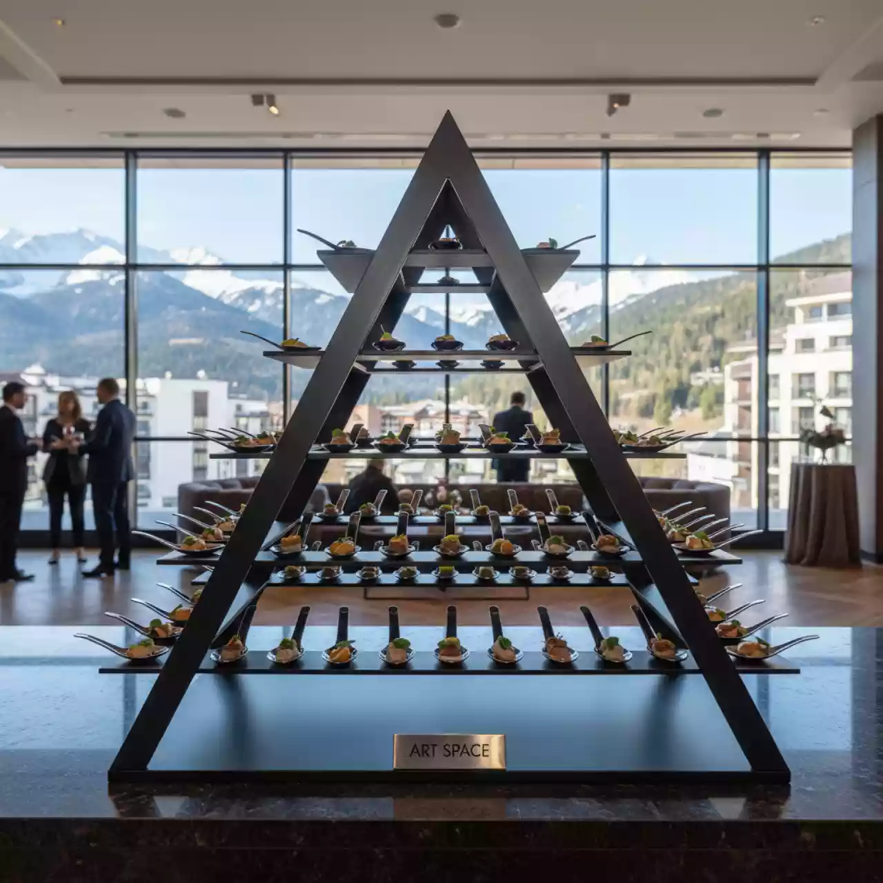 Аренда Этажерка Пирамида для 48 ложек 50х40х40 см в Rixos Krasnaya Polyana — ART SPACE