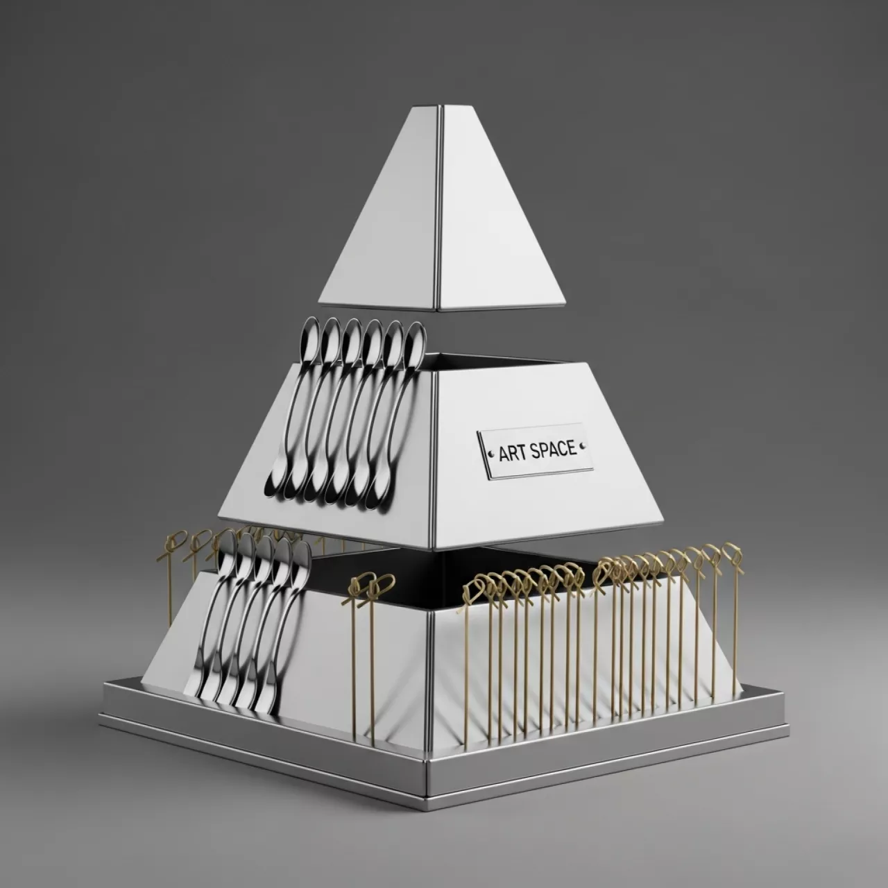 Аренда Этажерка "Пирамида" для фуршета в МФК «Горный» — ART SPACE