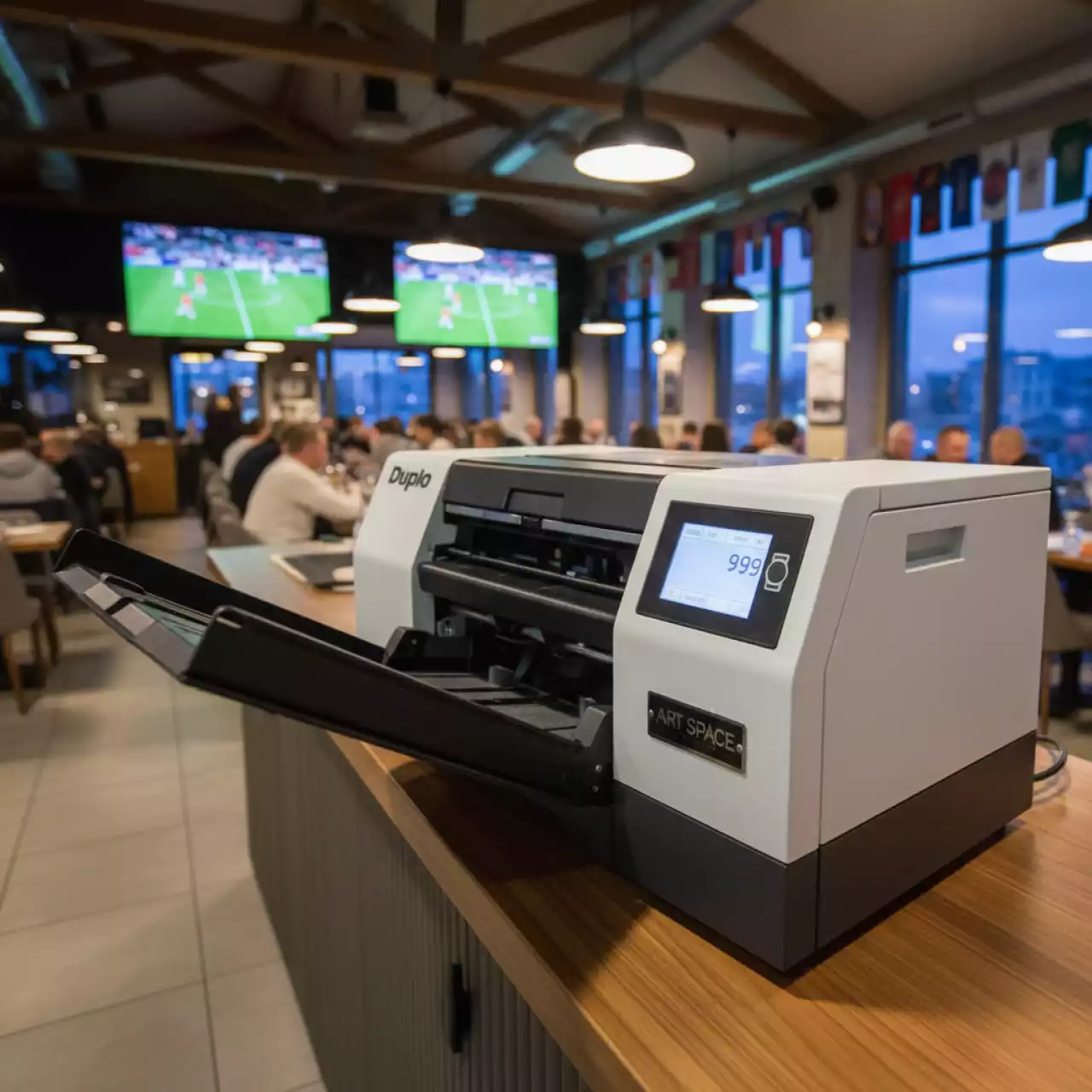 Аренда Фальцовщик фолдер Duplo DF 999 в ресторане «Баран-Рапан» — ART SPACE