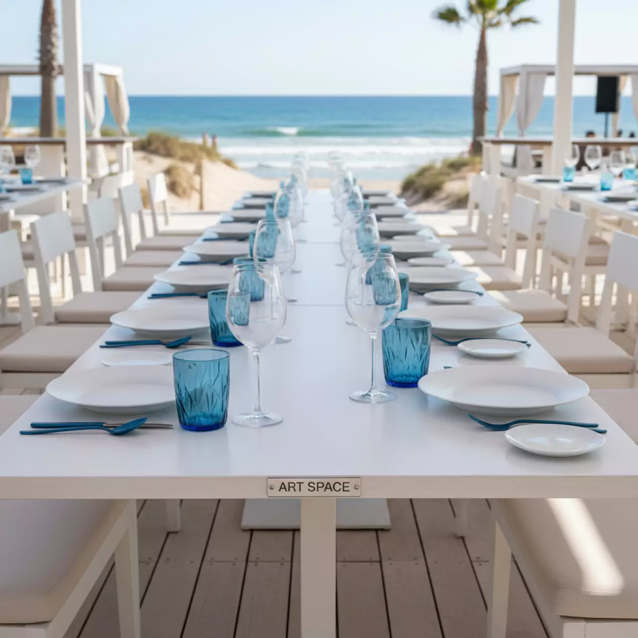 Аренда Фарфор стекло приборы в пляжном клубе Del Mar — ART SPACE