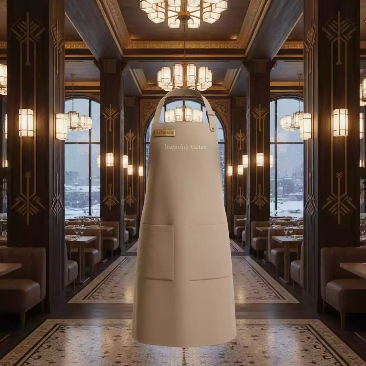 Аренда Фартук Inspiring tastes бежевый в ресторане «Магадан» — ART SPACE