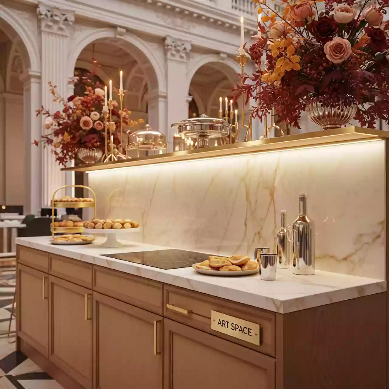 Аренда Фартуки для кухни из HPL пластика в санатории «Русь» — ART SPACE