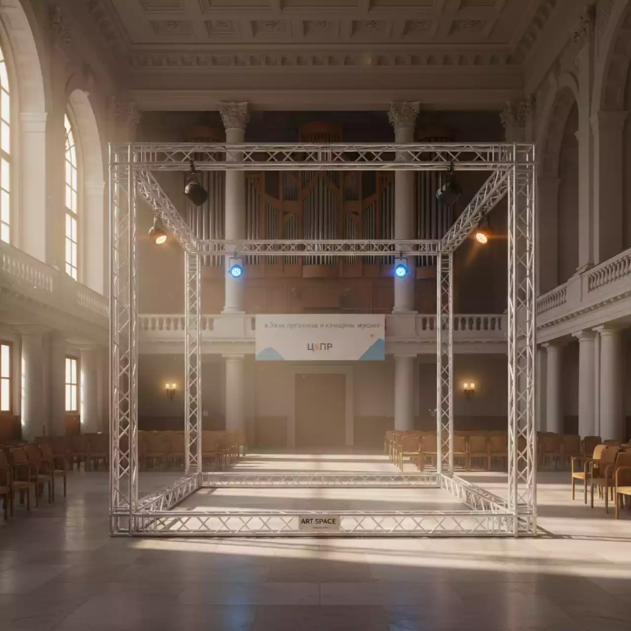 Аренда Ферма квадратная 3000х290х290 в Зале органной и камерной музыки — ART SPACE