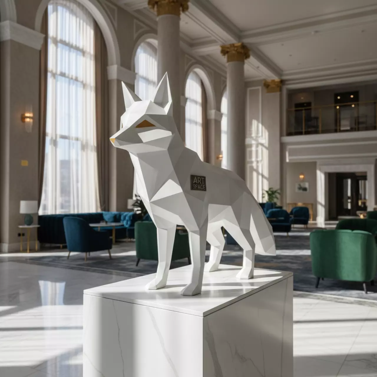 Аренда Фигура дизайнерская пластиковая Origami Kitsune Basic в Green Flow Hotel — ART SPACE
