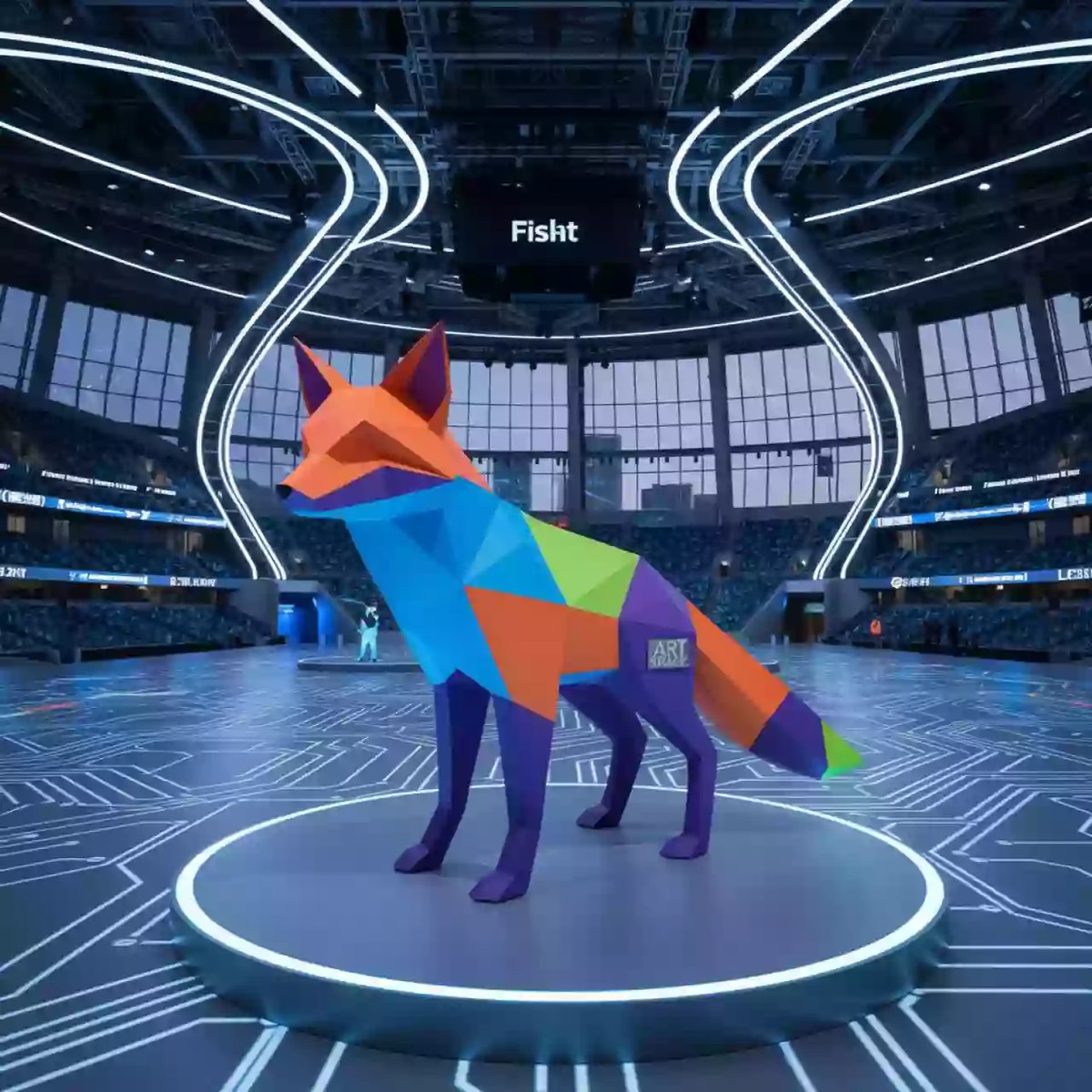 Аренда Фигура дизайнерская пластиковая Origami Kokitsune Basic на арене «Фишт» — ART SPACE
