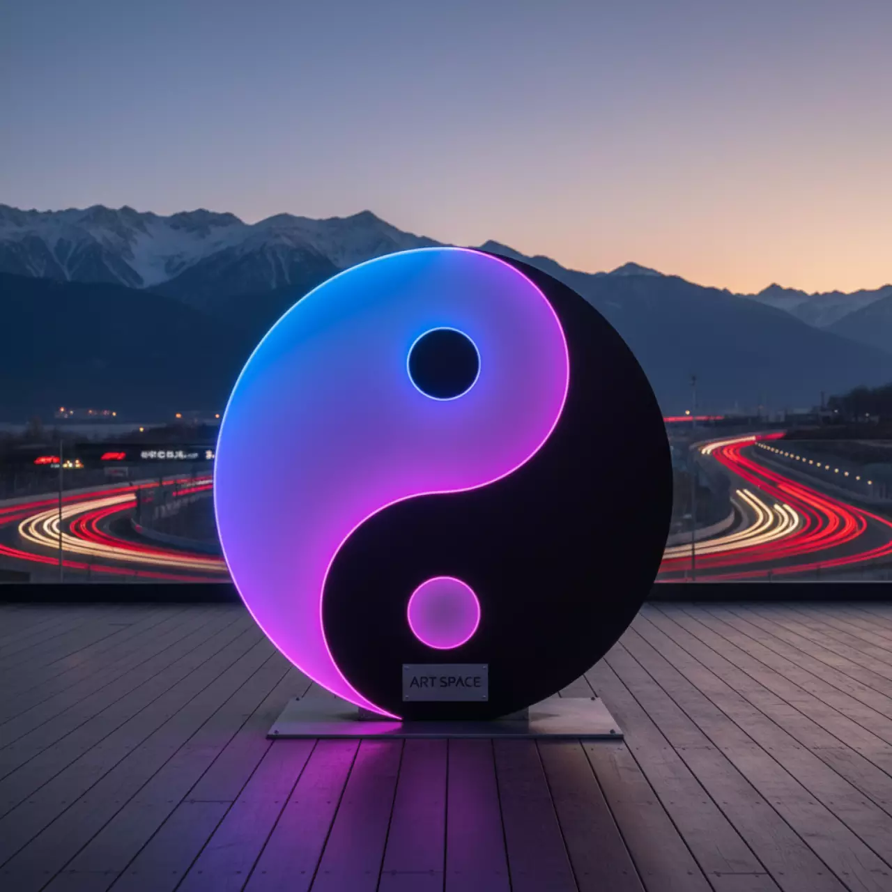 Аренда Фигура Инь янь LED аккумуляторная в Skypark Sochi — ART SPACE