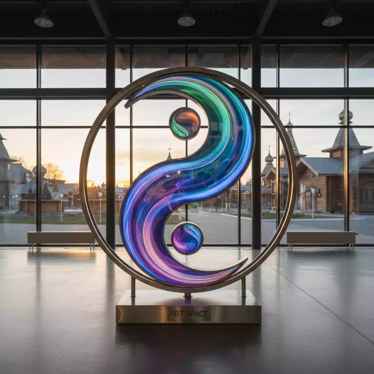 Аренда Фигура Инь ян LED в этно-парке «Моя Россия» — ART SPACE