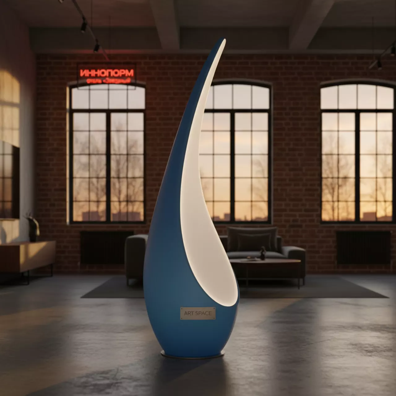 Аренда Фигура "Капля" с LED подсветкой H 121 см в отеле «Звездный» — ART SPACE