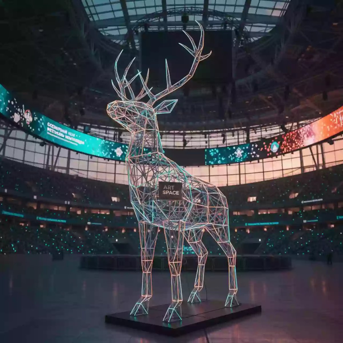 Аренда Фигура световая объемная Олень в VK Stadium Sirius — ART SPACE