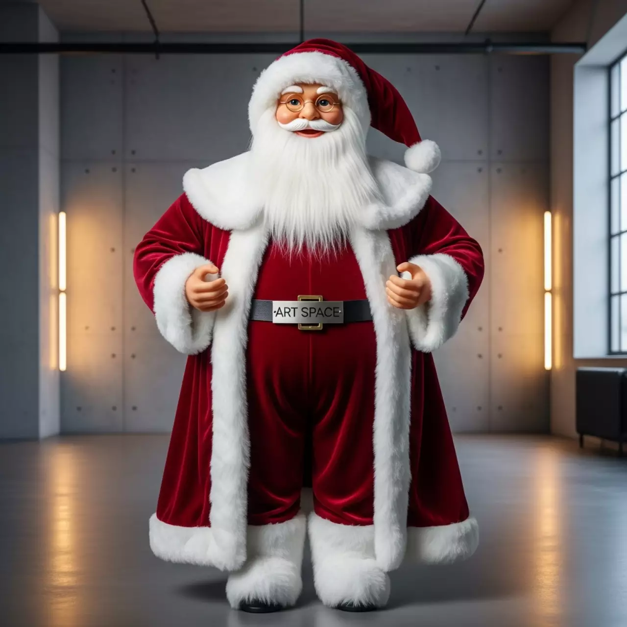 Аренда Фигурка Дед Мороз 60 см красная вельвет в МФК «Горный» — ART SPACE