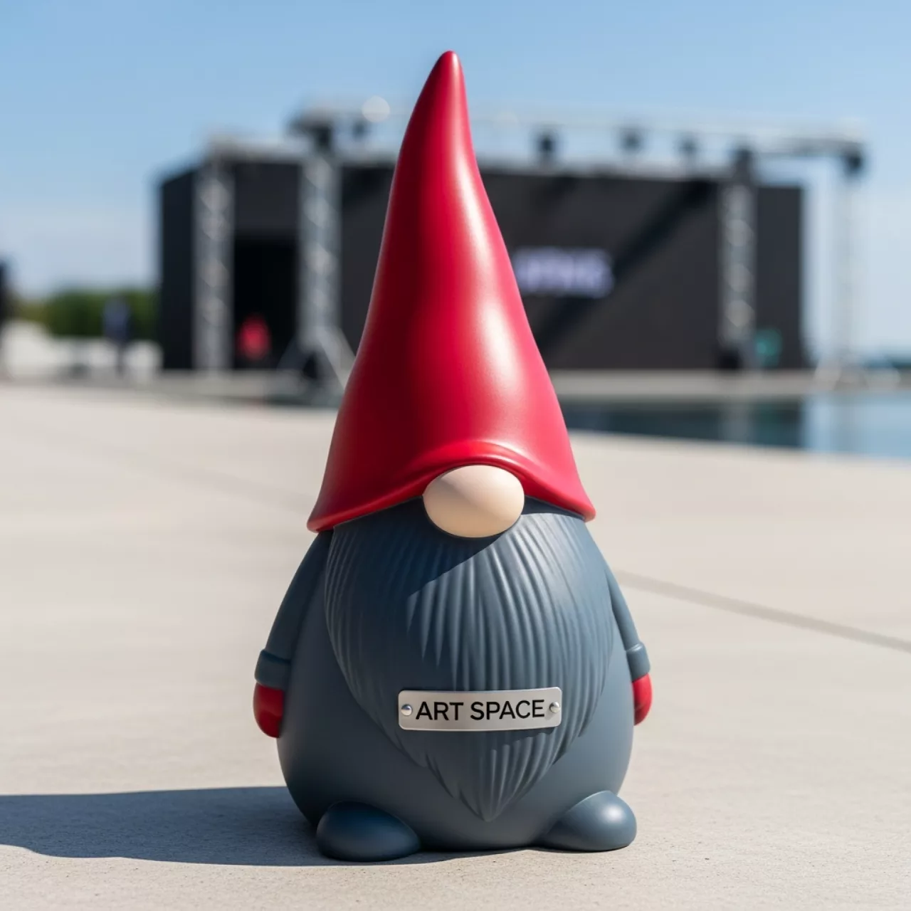 Аренда Фигурка гном 25 см красный серый на вилле «Анна» — ART SPACE