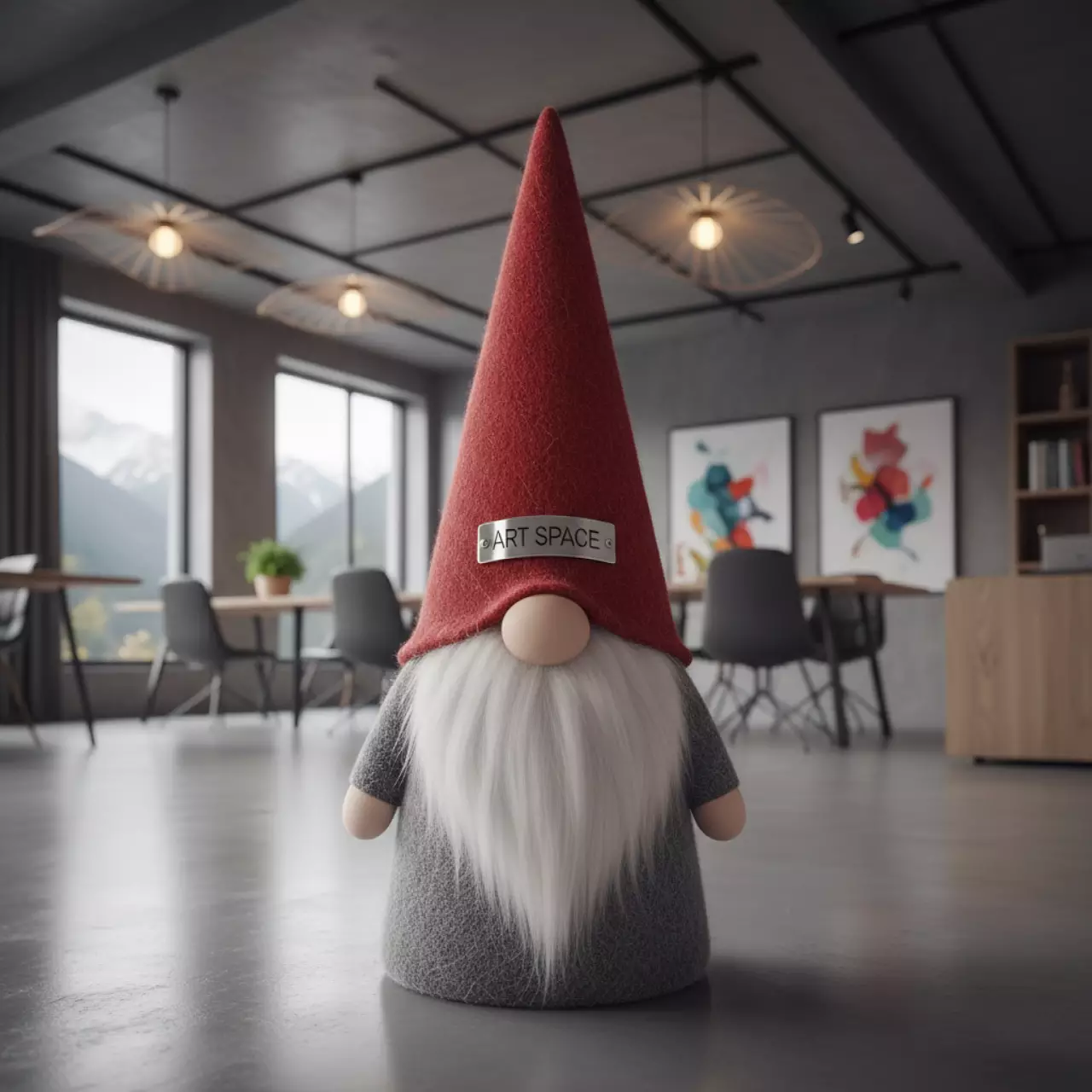 Аренда Фигурка гном 35 см серый красный в Golden Tulip Rosa Khutor — ART SPACE